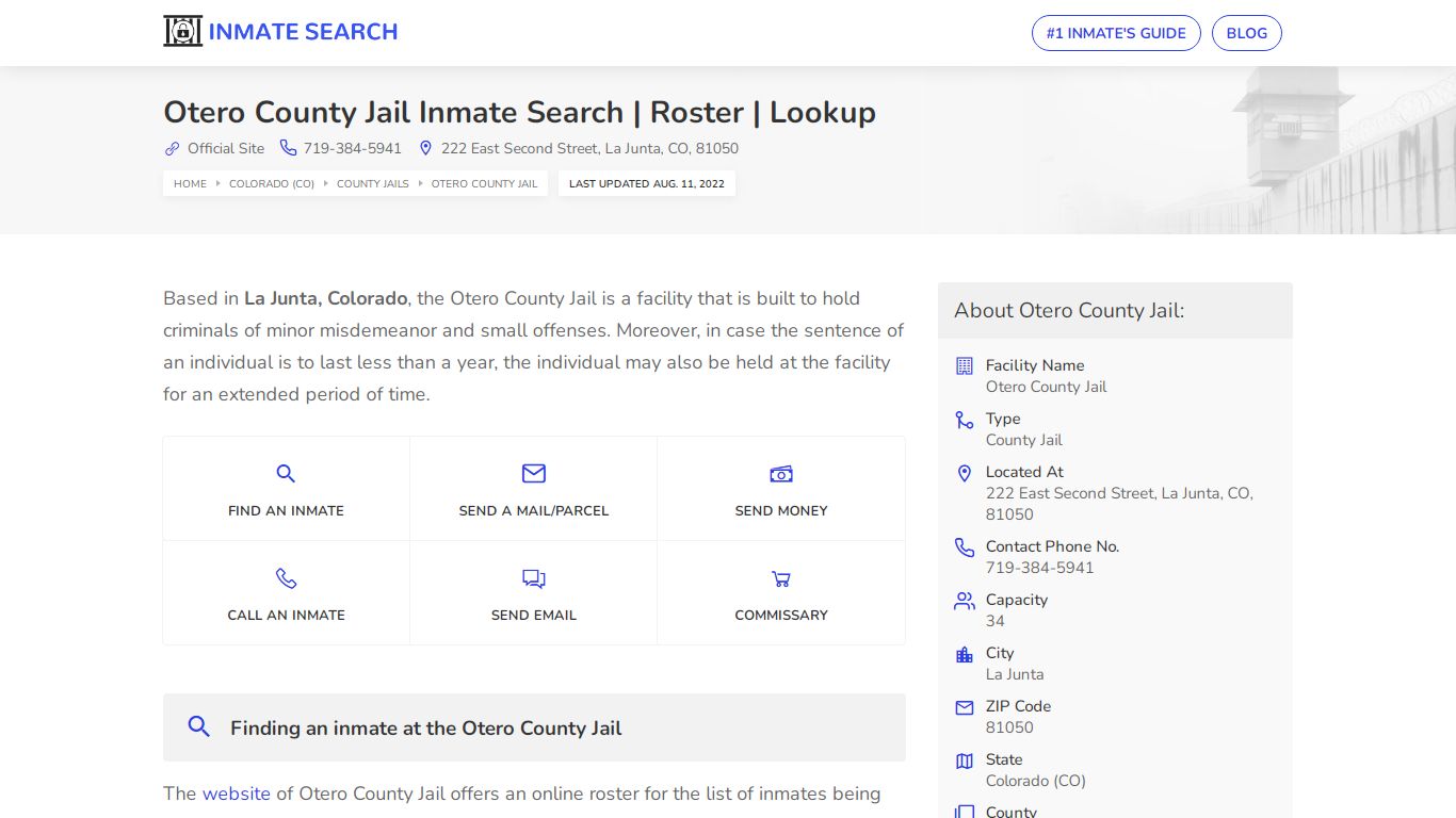 Otero County Jail Inmate Search | Roster | Lookup